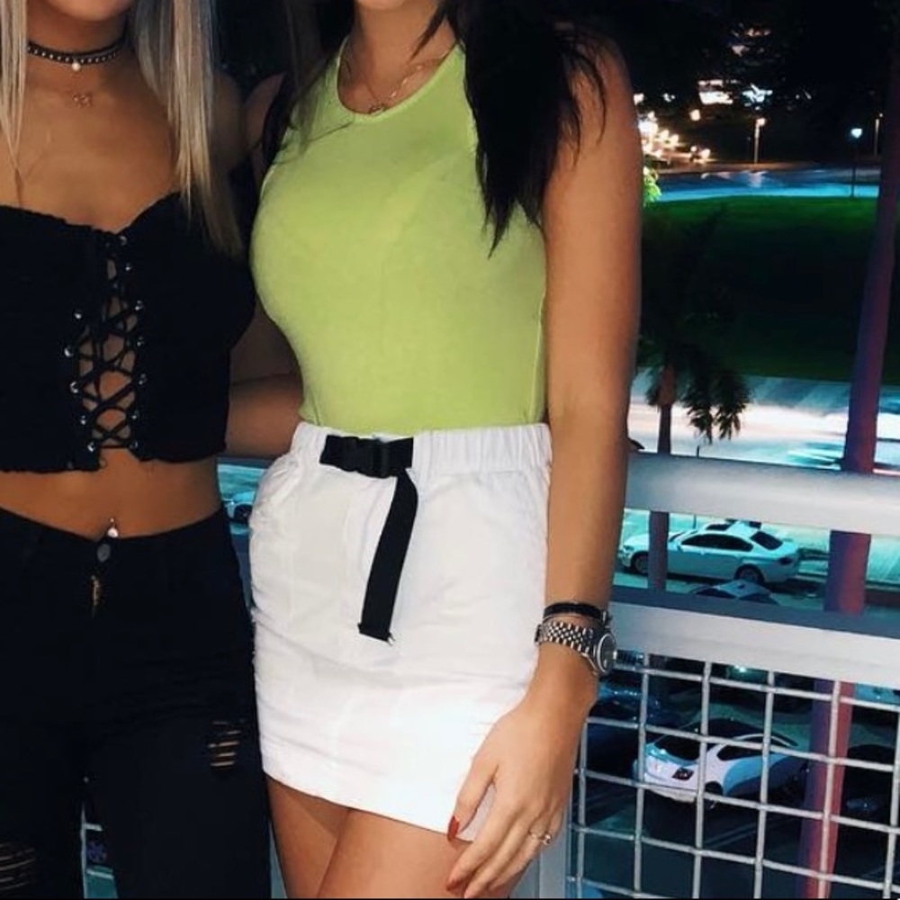Lime green nasty gal x mink pink bodysuit